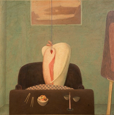 © Brenda Goodman, The Dinner 72x72 oil on canvas 1983